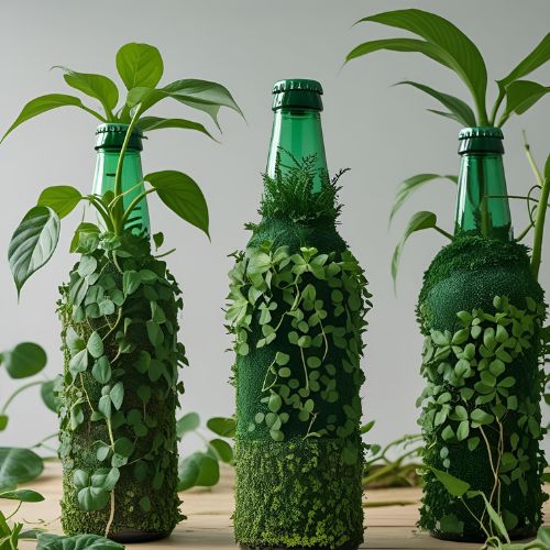 Bottle with leaf